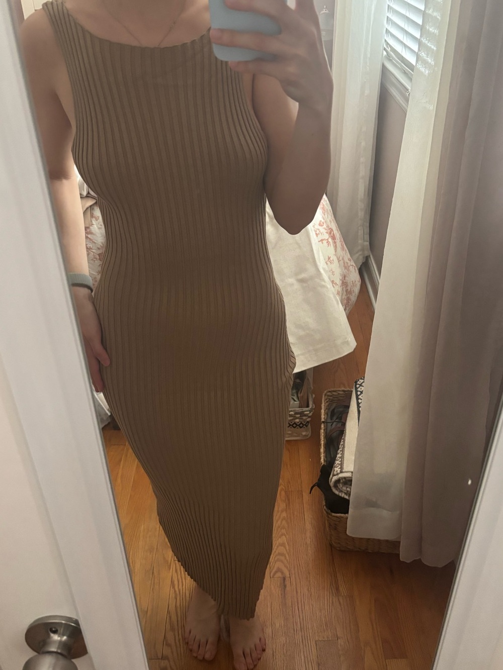 Ribbed Knit Maxi Dress in Camel!!